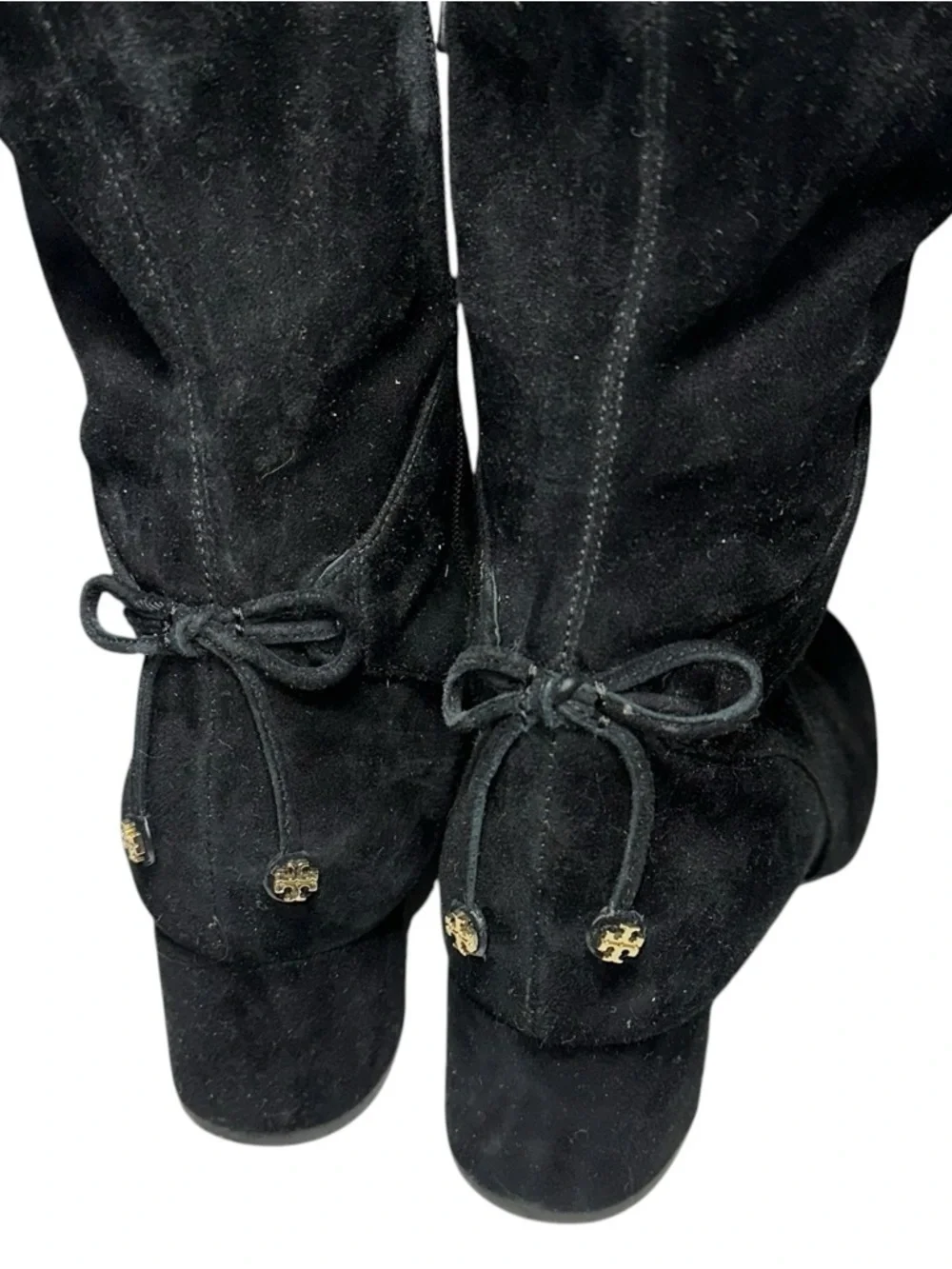 Tory Burch Women’s Size 8.5 Black Stretch Suede Laila Over The Knee High Boots